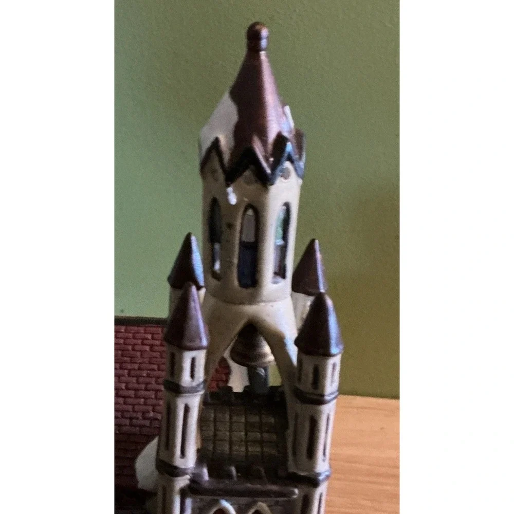 2003 Holiday Expression Hand-Painted Porcelain Light Church, 3D Window, No Light